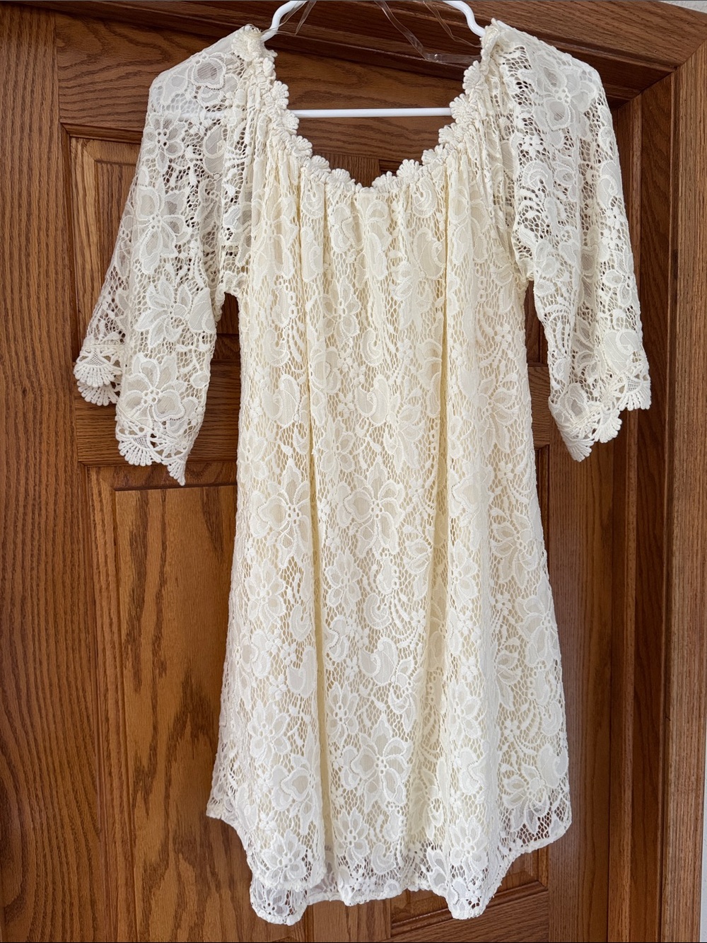 Ivory Lace Off-Shoulder Dress by altard state